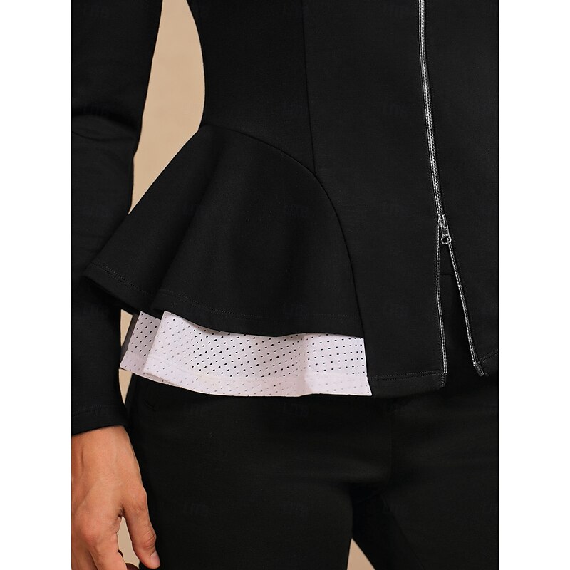 Women's Golf Jacket Black White Navy Blue Long Sleeve Top Ladies Golf Attire Clothes Outfits Wear Apparel4