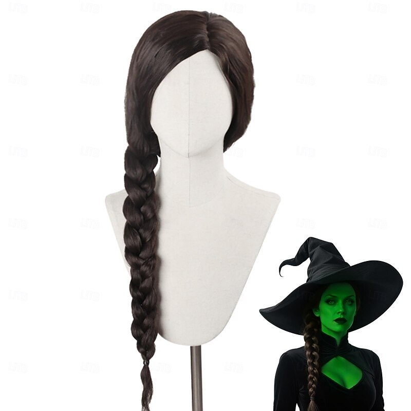 Synthetic Hair Cosplay Wig Movie Elphaba Cosplay Wigs Costume Adult Women Roleplay Wig Halloween Wigs