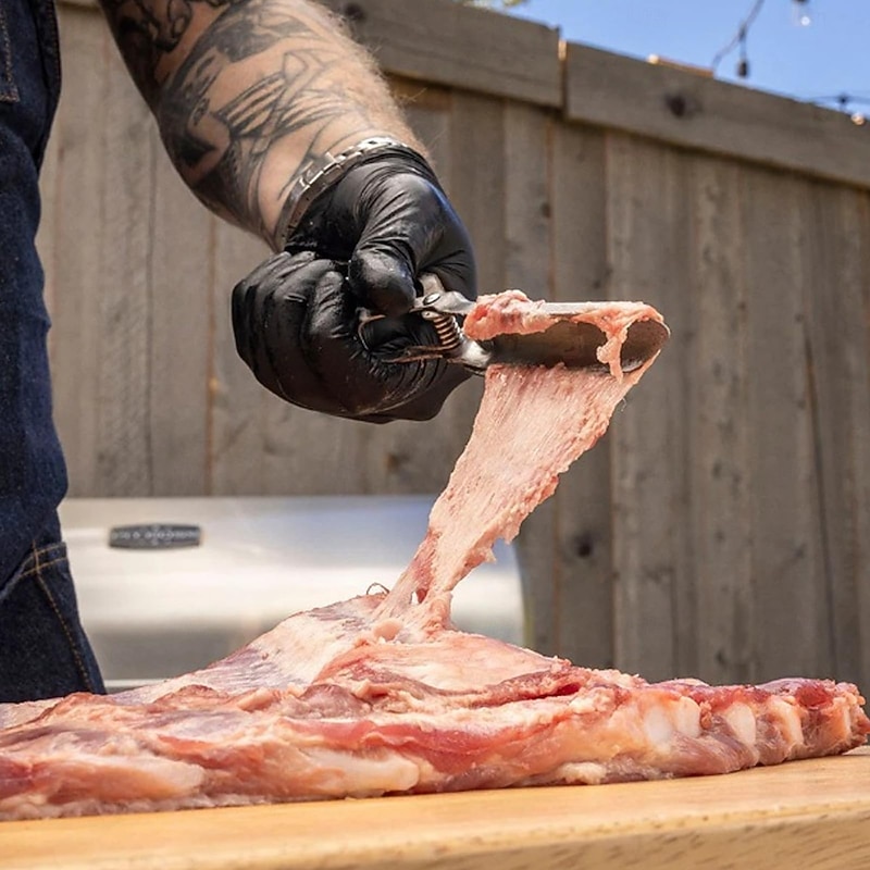 Rib Membrane Remover Stainless Steel Tool Kit - The Ultimate Rib Prep Tool for BBQ Enthusiasts - Ergonomic Design for Easy Membrane Removal - Dishwasher Safe BBQ Accessories4