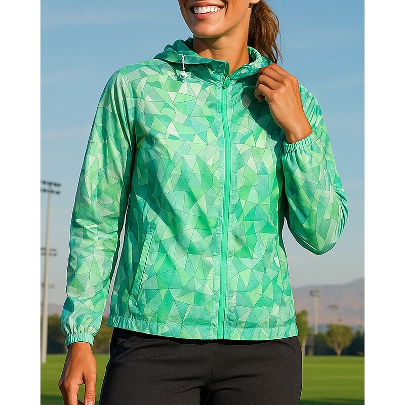 Women's Outdoor Jacket Hooded Sweatshirt with Pockets Long Sleeve Top Athleisure Fall Graphic Sun Protection Lightweight Outdoor Travel Sportswear Activewear Pink Orange Green4