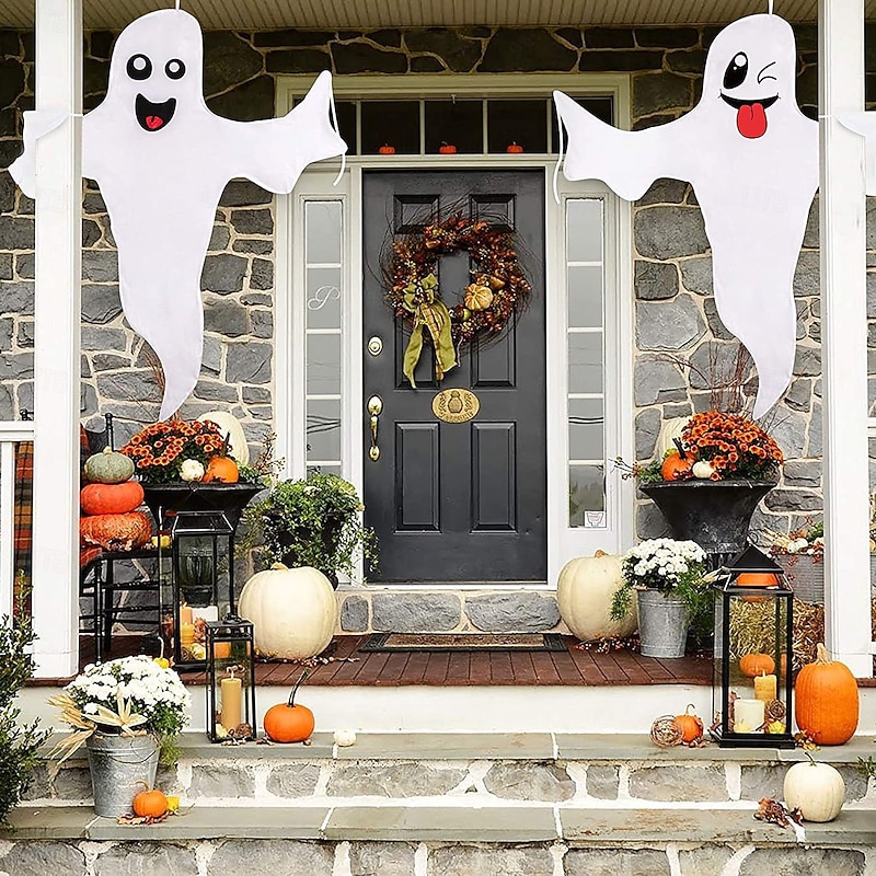 Halloween Decoration Outdoor, Halloween Tree Hugging Ghost Decor, Door Frame Decorations, Lawn Decor, Tree, Ghost Party Supplies