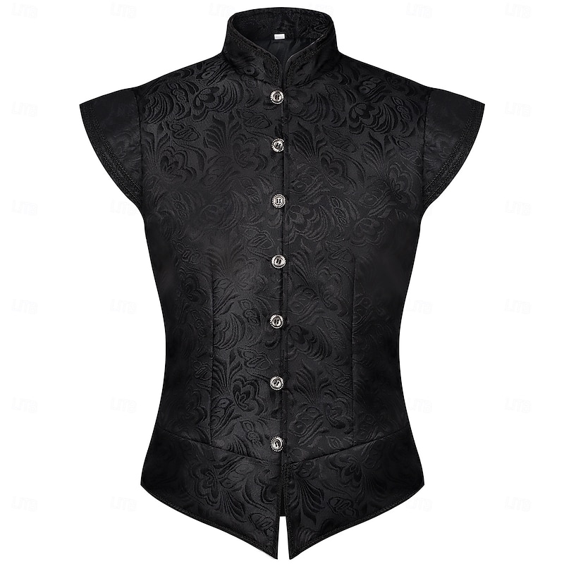 Rococo Victorian Renaissance Vest Prince Nobleman Jacquard Fancy Dress Men's Halloween Carnival Performance LARP Ren Faire Adults' Vest