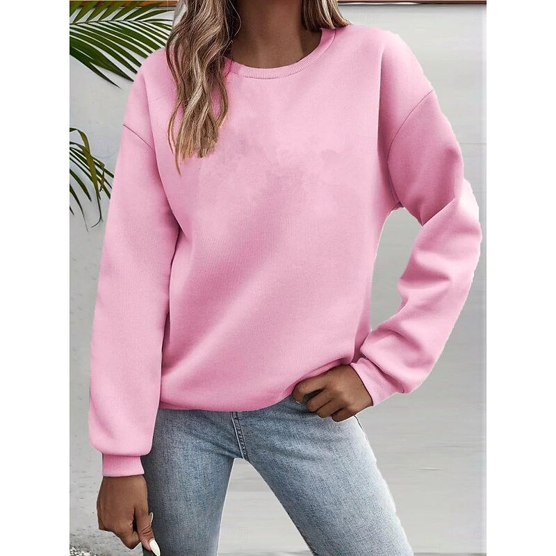Halloween Women's Sweatshirts Graphic Casual Long Sleeve Crew Neck Regular Tops Street Dailywear Casual Print Pink Red Orange Gray Spring Fall Winter3