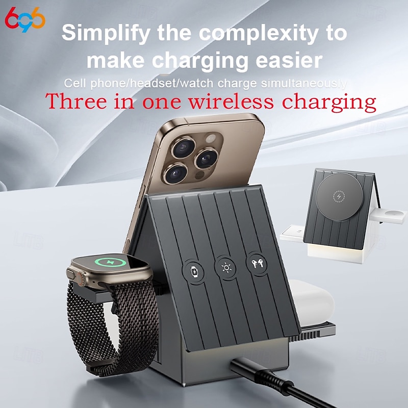 Wireless Charger Wireless Charging Pad Wireless Charging Stand Foldable Charging Station MagSafe Universal Magnetic For Cellphone Apple Watch Series 4 Apple Watch Series SE / 6/5/4/3/2/1 Apple Watch4