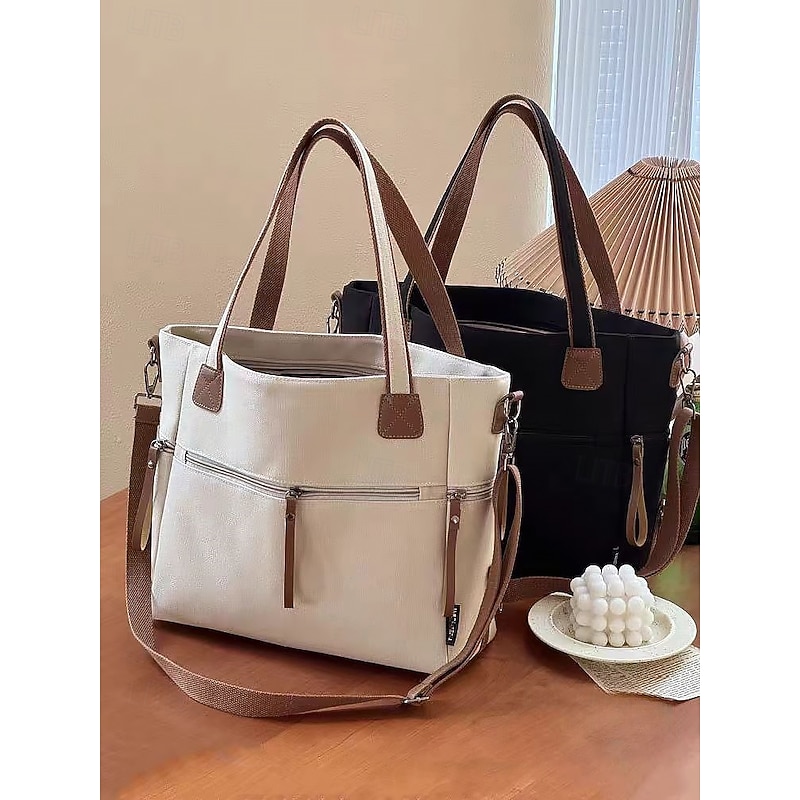 Women's Large - Capacity Canvas Tote Bag, Casual Style, Ideal for Daily Commute & Shopping, Perfect for Fashion - Loving Ladies4