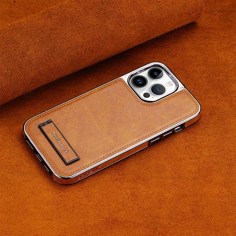 Phone Case For iPhone 16 15 14 Pro Max Plus 13 Pro Max Back Cover Kickstand Shockproof Retro TPU PU Leather4