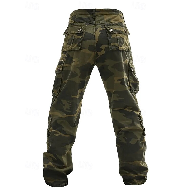 Men's Cargo Pants Tactical Pants Trousers Camo Pants Buttons Multi Pocket Camo Wearable Outdoor Daily Camping & Hiking Fashion Classic Yellow Army Green3