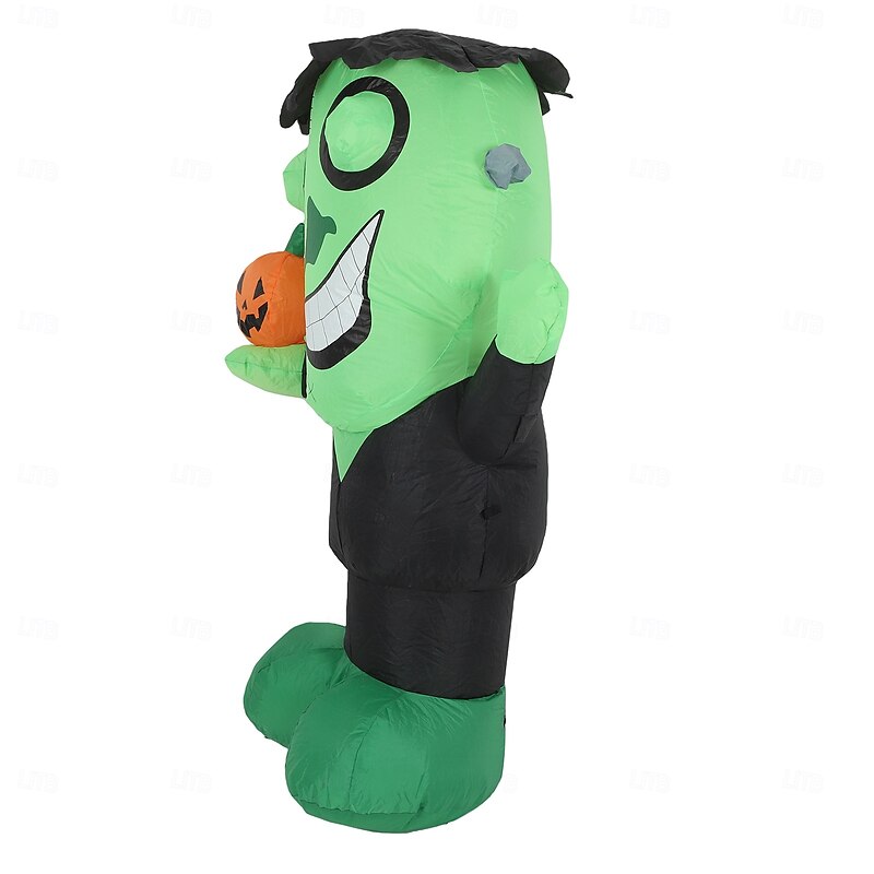 1 Pc 1.2M/3.9FT Halloween Appearance Hand held Pumpkin with Light Inflatable Air Model Effect Eyes Indoor and Outdoor Courtyard Lawn Party Halloween Festival Atmosphere Decorative Light EU/US/UK/AU Pl4
