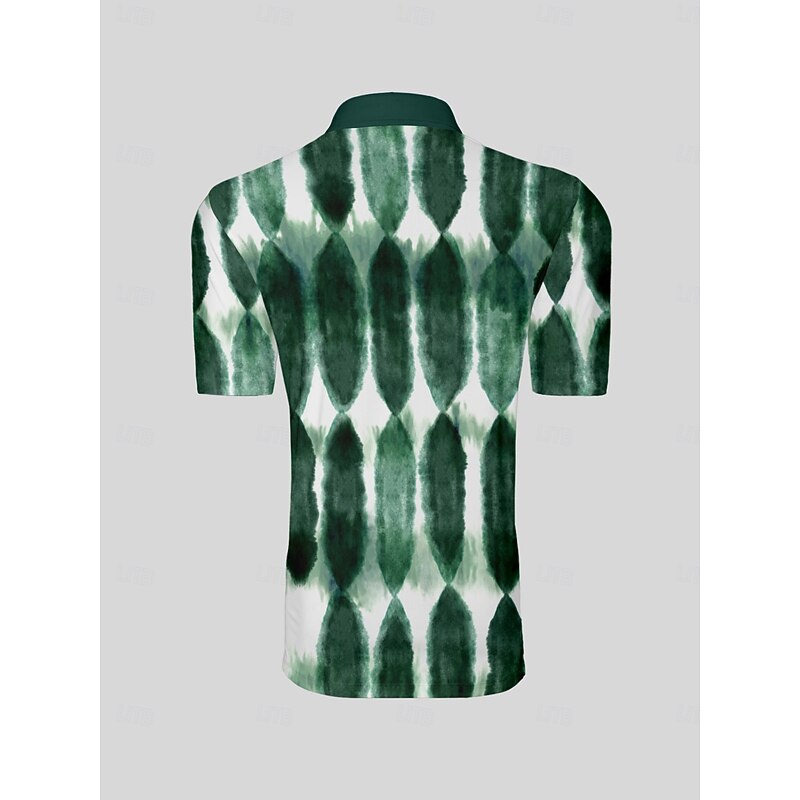 Men's Golf Polo Shirt Green Short Sleeve Top Golf Attire Clothes Outfits Wear Apparel3