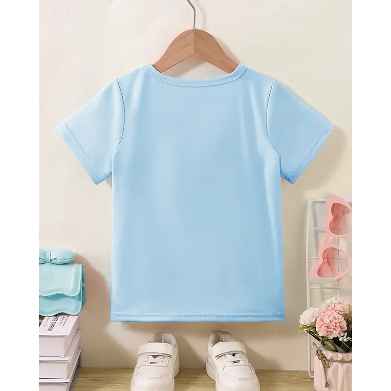 Girls' Funny Italian Brainrot Graphic Tee - Lightweight Stretchy T-Shirt with Lightweight Stretchy Fabric for Ages 4-12 Casual Everyday & Birthday Party Outfit  Children's Summer Shirt Playful Kids A2