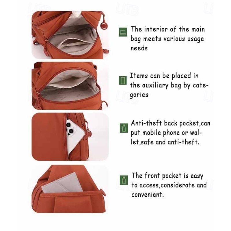 Waterproof 2-Way Commuter Bag, Mini Backpack Purse for Women 2025, Anti-theft Oxford Cloth Chest Bag, Fashion Casual Shoulder Daypack2