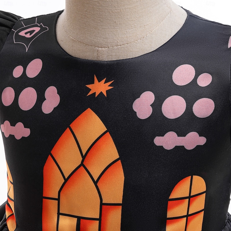 Kids Girls' Party Dress Graphic Sleeveless Special Occasion Princess Polyester Party Dress Summer Spring 3-10 Years Orange4