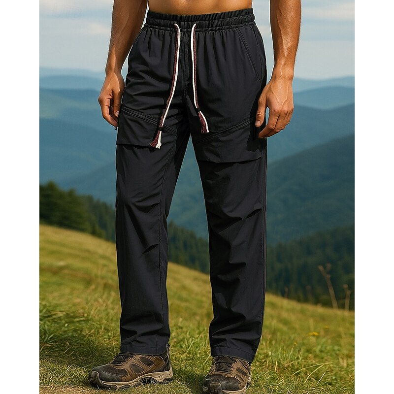 Men's Convertible Zip Off Pants Hiking Pants Trousers Softshell Pants Outdoor Regular Fit Waterproof Windproof Bottoms Pocket Black Army Green Camping / Hiking Running S M L XL XXL4