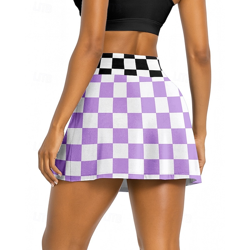 Women's Palm Tree Cycling Skort Skirt Bike Skirt Slim Fit Sports Sunscreen UV Resistant Fast Dry Quick Dry Purple Clothing Apparel Bike Wear2