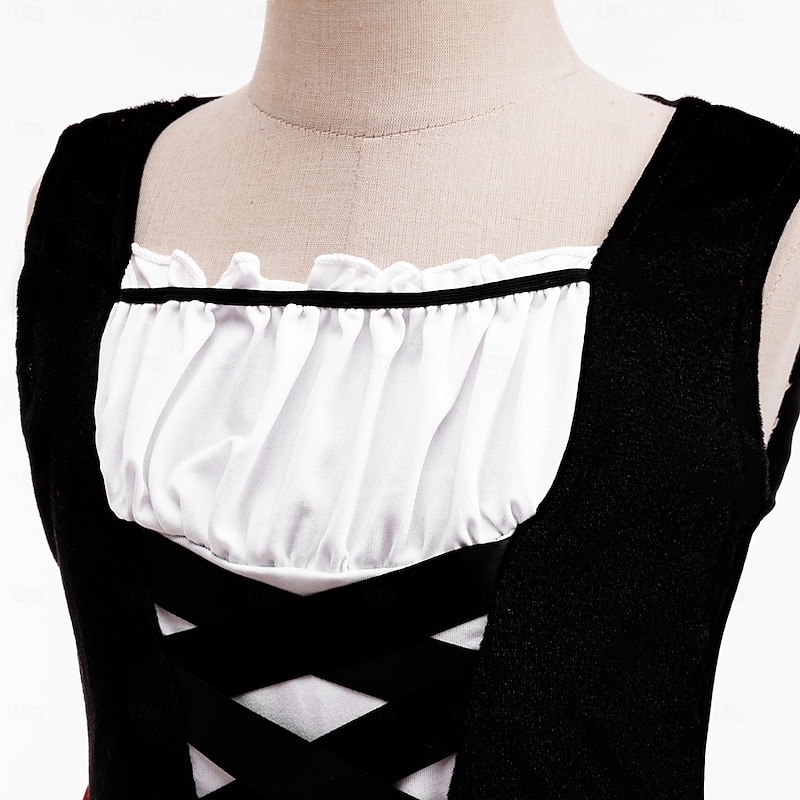 Kids Girls' Party Dress Solid Color Sleeveless Special Occasion Halloween Party Halloween Custome Sweet Polyester Fall Winter kids Black4