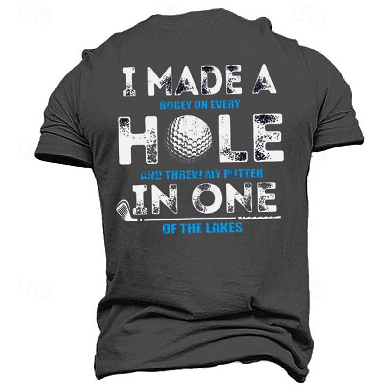 Men's Funny Golf T-Shirt - Humorous 'Putter in the Lake' Graphic Tee for Golfers2