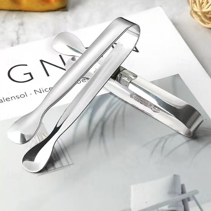 10pcs Stainless Steel Anti-Slip Tip Clips – Stylish Polished Small Tongs for Candy, Desserts, Snacks, Tea/Coffee Parties – Durable, Easy to Clean Kitchen and Tableware Accessories – Perfect for Home, Dining, and Restaurant Use3