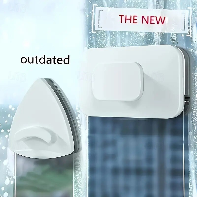 Double-Sided Magnetic Window Cleaner with Strong Magnets – ABS Handheld Safety Glass Cleaning Tool, Anti-Pinch Design with Safety Rope, Fits Single Pane Glass 3-10mm Thick3
