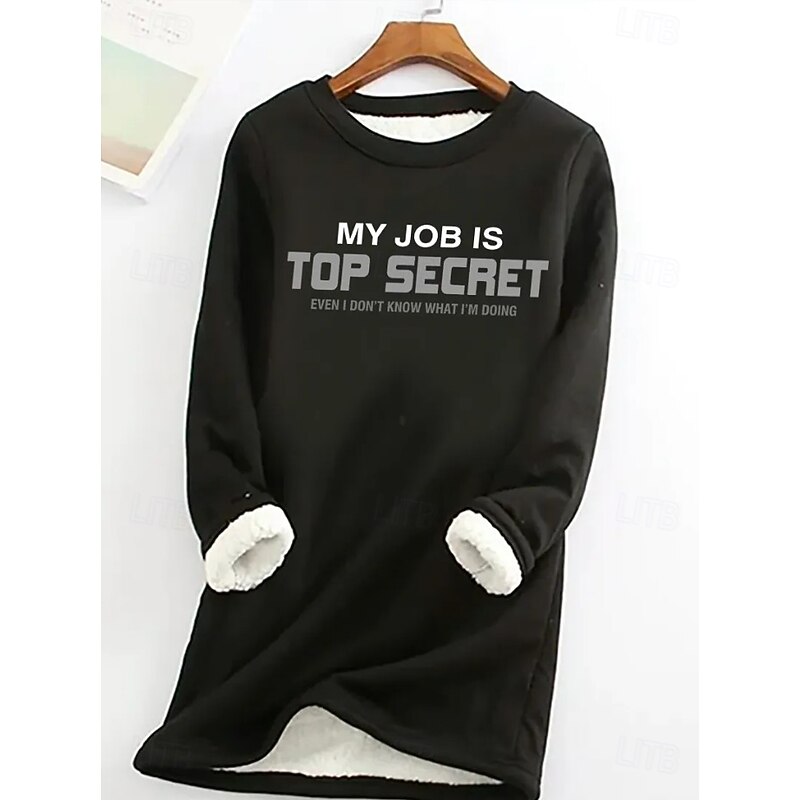 Women's Pullover Sweatshirt Letter Casual Comfrt Long Sleeve Crew Neck Round Neck Long Tops Street Dailywear Print Black Pink Blue Gray Fall Winter3
