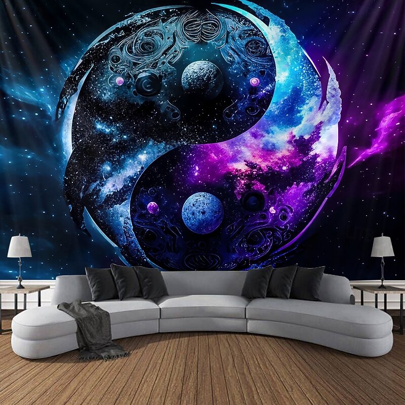 Day of the Dead Tapestry Blanket Wall Hangings Yin and Yang Modern 3D Mystic Bedroom Living Room Dorm Home Decor