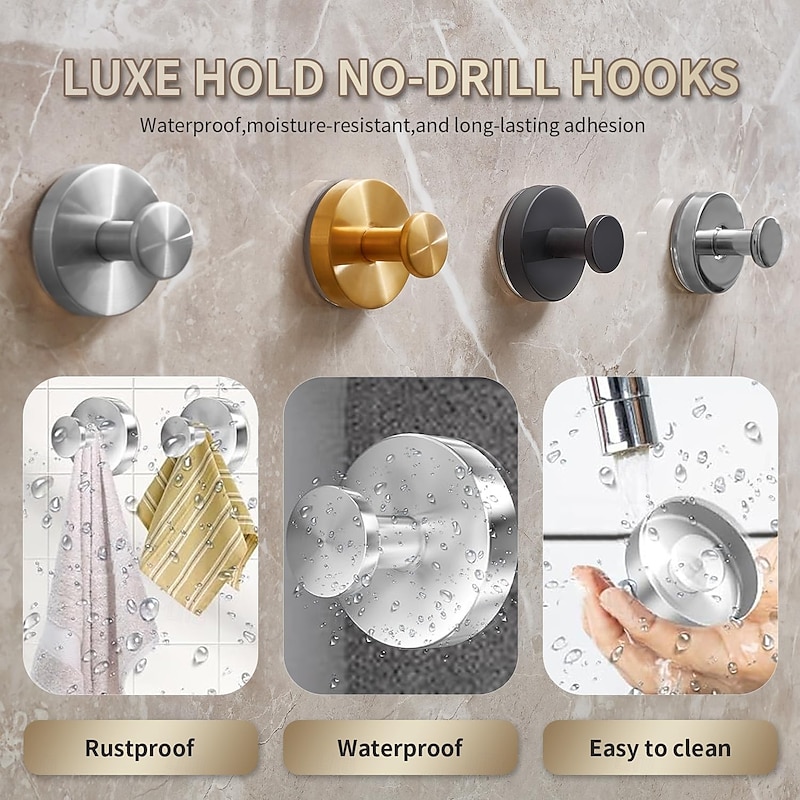 4 Pack Suction Cup Hooks for Shower, Wreaths, Towels, Robes, Loofah,  No-Drill Removable Bathroom Hooks for Mountable on Bathroom Walls, Kitchen, Glass, Mirrors, Tile, Smooth Non-Porous Surfaces3
