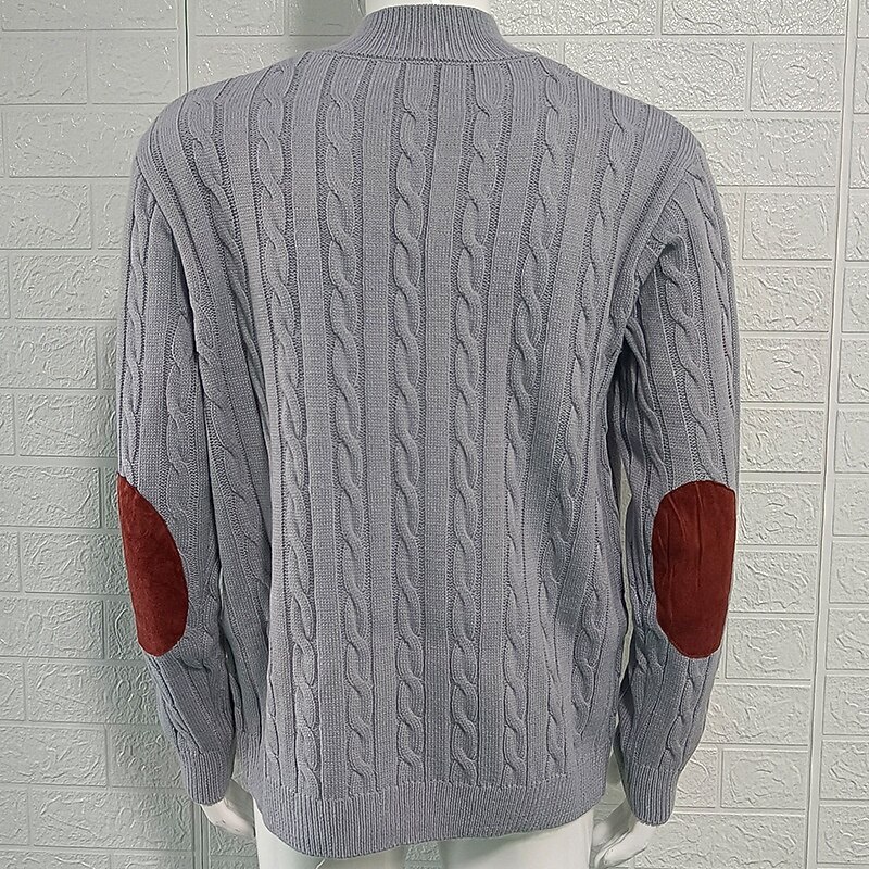 Men's Pullover Sweater Jumper Knit Sweater Ribbed Knit Regular Tops Buttons Knitted Plain Henley Fashion Basic Vacation Daily Wear Clothing Apparel Fall Winter Black White M L XL3