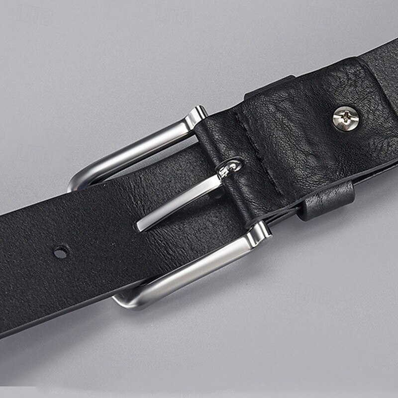 Men's Belt Waist Belt Black Yellow PU Leather Alloy Durable Adjustable Plain Outdoor Daily4