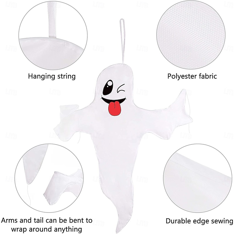 Halloween Decoration Outdoor, Halloween Tree Hugging Ghost Decor, Door Frame Decorations, Lawn Decor, Tree, Ghost Party Supplies3