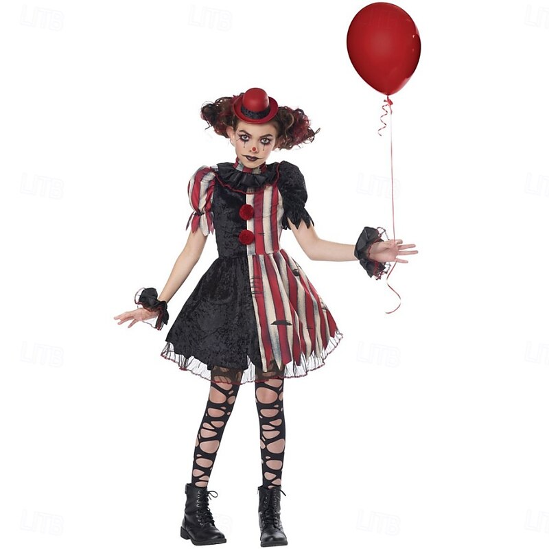 Joker Clown Halloween Outfits Costume It Dress Up Kid's Girls' Halloween Party Masquerade Easy Halloween Costumes Dress Up2