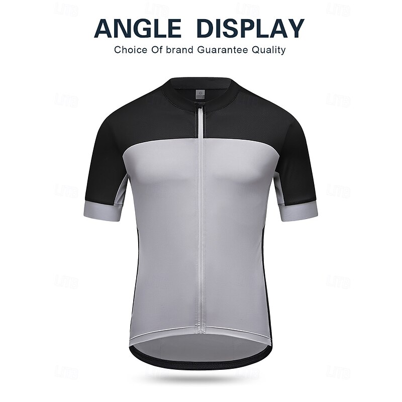 Men's Hiking Tee shirt Short Sleeve Bike Jersey with 3 Rear Pockets Outdoor Sports Yellow Green Light Grey Clothing Apparel