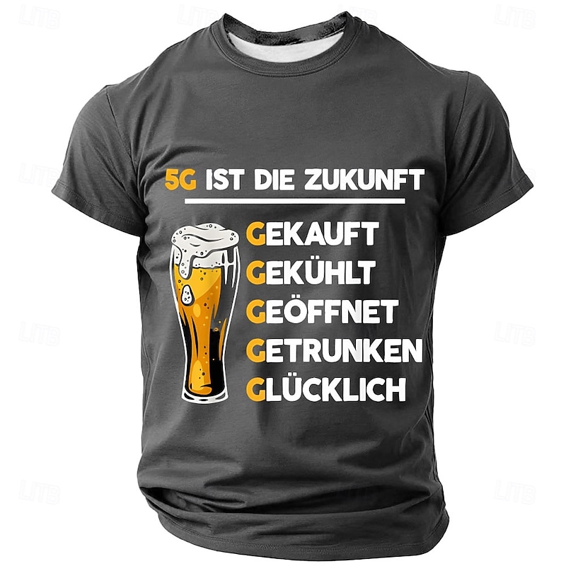 Men's Short Sleeve Graphic T-Shirt - Funny German Beer '5G Is The Future' Pun for Hobbies & Lifestyle4