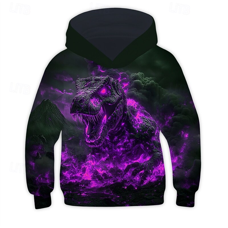 Boys' 3D Dragon Hoodie Long Sleeve Spring Fall Fashion Streetwear Kids 4-12 Years Hooded Outdoor Casual Daily Regular Fit2