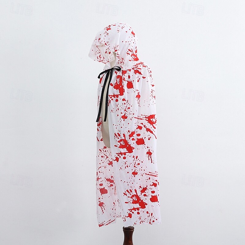 Kids Girls' Halloween Cape Tie Dye Fashion Outdoor Coat Outerwear 4-12 Years Fall Black White Wine4