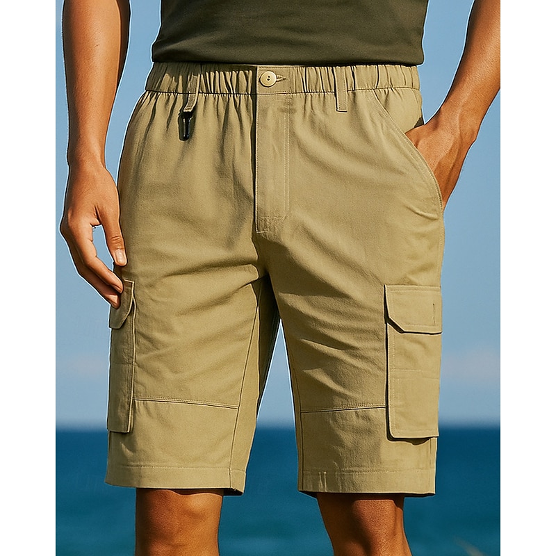 Men's Convertible Zip Off Pants Hiking Pants Trousers Softshell Pants Outdoor Regular Fit Waterproof Windproof Bottoms Pocket Elastic Waist Black Army Green Camping / Hiking Running S M L XL XXL2