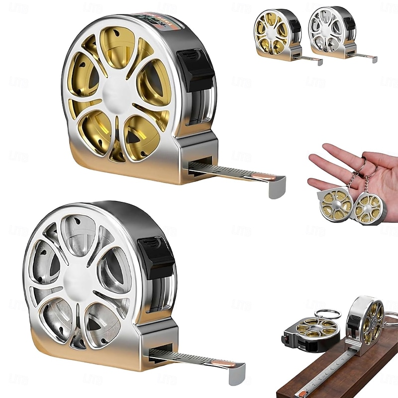 Mini Tape Measure Stainless Steel 2M/6FT Portable Retractable Keychain Tape Measurement for Household Agricultural Industrial Woodworking