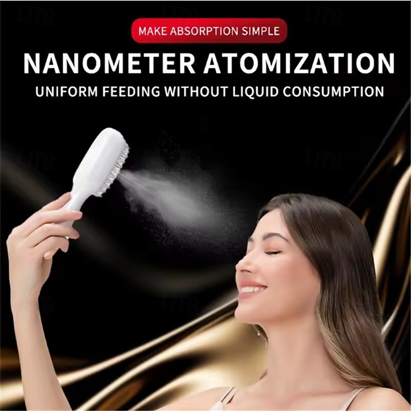 New EMS Electric Massage Comb Spray Comb Head Acupoint Medicine Comb Red Blue Light Therapy Device Anti-Hair Loss Brush