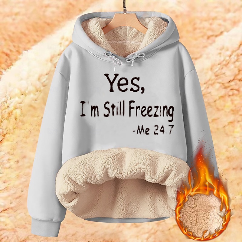 Men's Fleece Hoodie Sherpa Fleece Hoodie Apricot Black Orange Brown Green Hooded Plain Letter Graphic Prints Drawstring Casual Daily Going out Polyester Streetwear Casual Fall & Winter Clothing