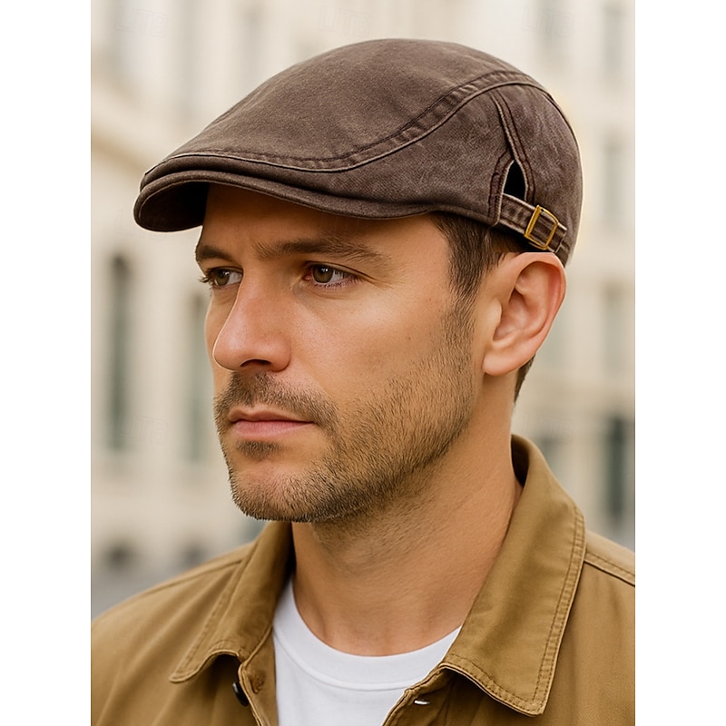 Men's Washed Cotton Ivy Flat Cap – Adjustable Buckle Newsboy Driving Hat, Lightweight Breathable Vintage Style for Golf, Travel, Outdoor & Everyday Wear2