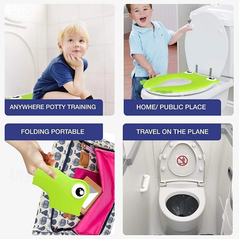 Folding Portable Toilet Seat For Children Toddler Baby Training Potty Seat Colorful Candy Style Toilet Cushion Non Slip Design Lightweight Travel Potty Chair Baby Bathroom Essential3