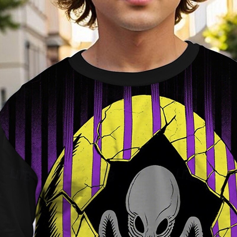 Halloween Boys' 3D Cartoon Ghost T shirt Tee Long Sleeve Spring Fall Fashion Basic Kids 4-12 Years Crew Neck Outdoor Casual Daily Regular Fit3