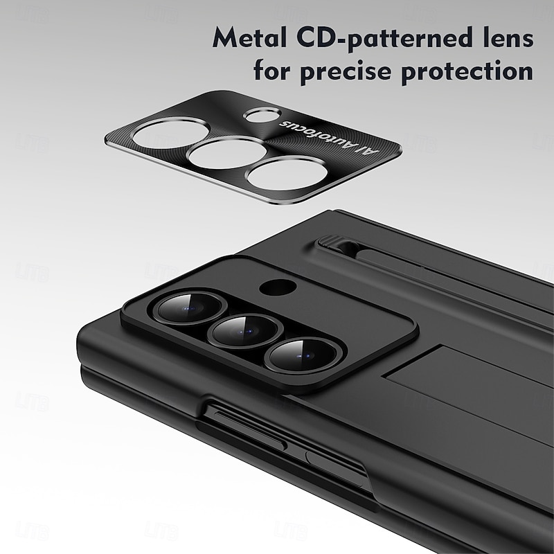 Phone Case For Samsung Galaxy Z Fold 7 Z Fold 6 Back Cover Kickstand Shockproof Retro PC4