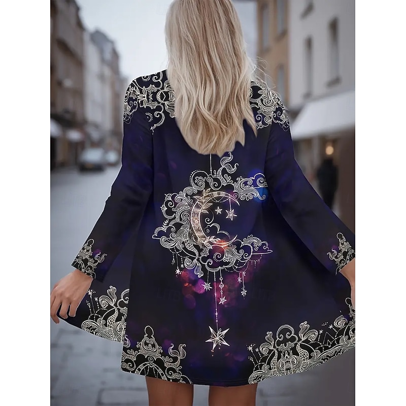 Women's Winter Coat Trench Coat Lightweight Comfortable Print Open Front Vintage Fashion Casual Floral Vacation Casual Long Collarless Regular Fit Long Sleeve Outerwear Red Purple Spring Fall