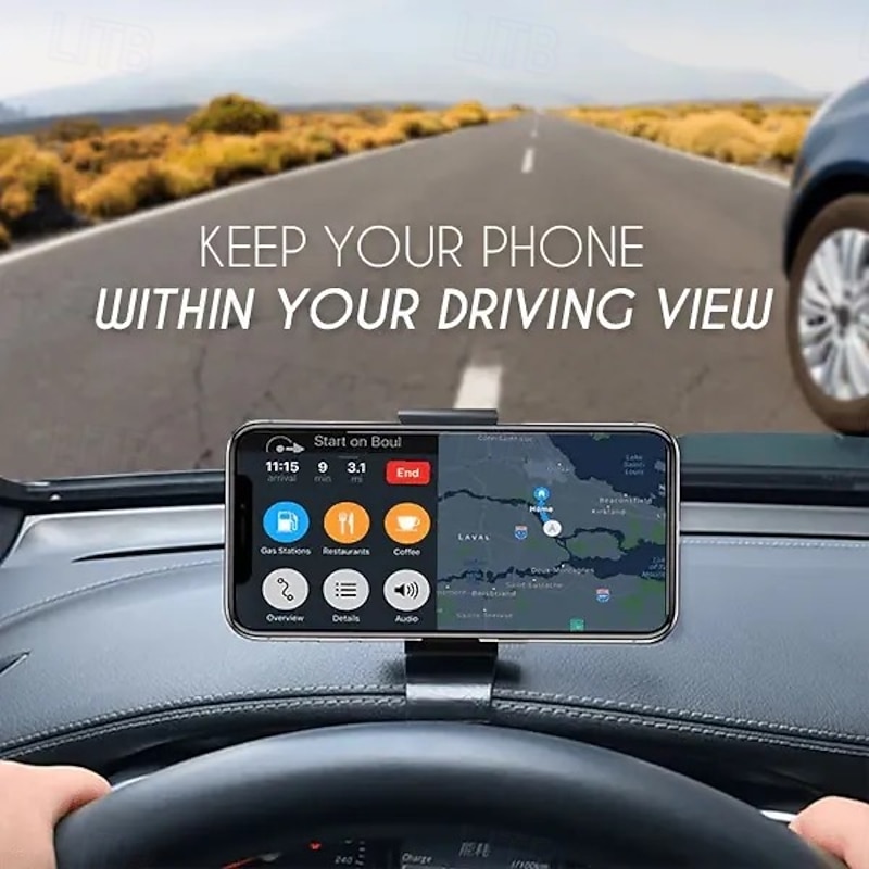 Universal Car Phone Clip Holder Magnetic Dashboard Mount 360 Degree Rotatable Adjustable Vehicle Cell Phone Stand Compatible With All Smartphones And Tablets2