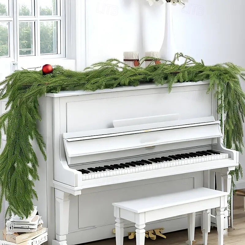 6ft Christmas Artificial Norfolk Pine Garland – Lifelike Green Vine for Dining Room, Mantel, and Outdoor Christmas Decor4
