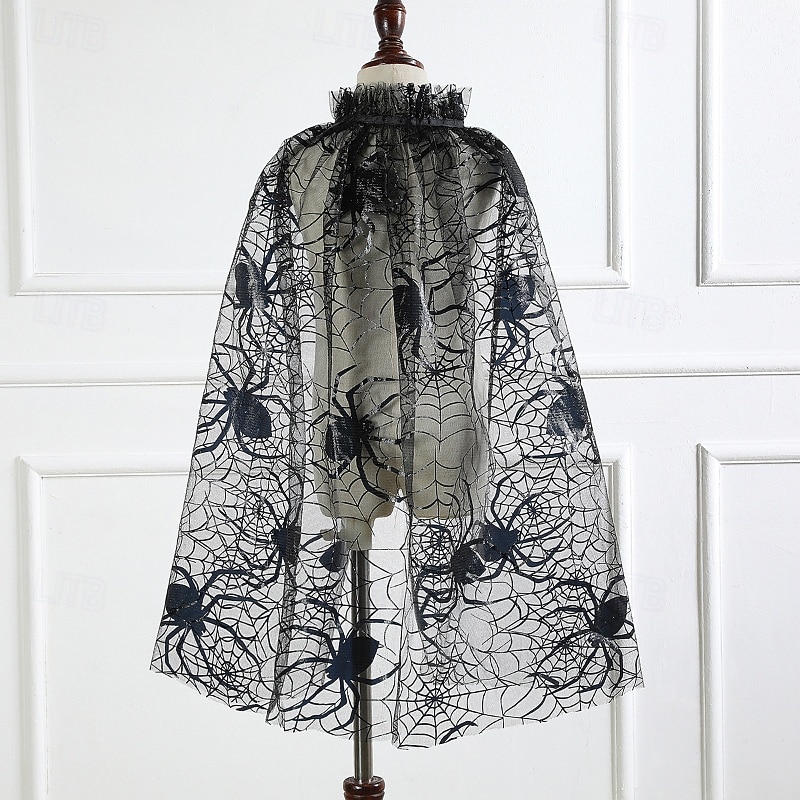 Kids Girls' Halloween Cape Spider Fashion Outdoor Coat Outerwear 4-12 Years Fall Black Purple2