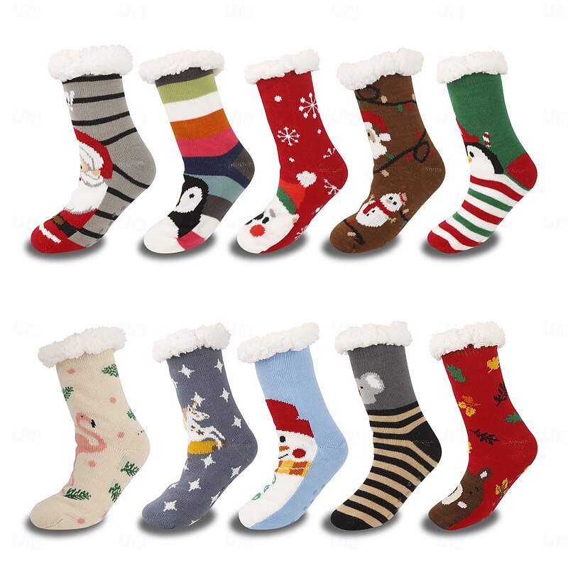 Cute Animal Floor Socks for Women, Plush Fuzzy Winter Indoor Snow Socks, Cozy Home Sleep Socks with Leg Covers, Soft Carpet Socks for Postpartum & Daily Wear