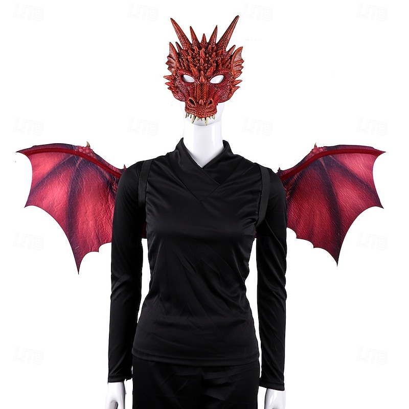 Dragon Halloween Wings Mask Fantasy Half Face Adults' Men's Women's Unisex Halloween Carnival Performance Party Easy Halloween Costumes Dress Up2