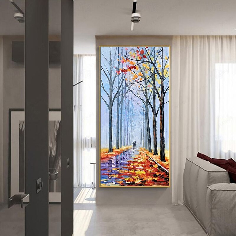 Mintura Handmade Textured Tree Landscape Oil Paintings On Canvas Wall Art Decoration Modern Abstract Picture For Home Decor Rolled Frameless Unstretched Painting2