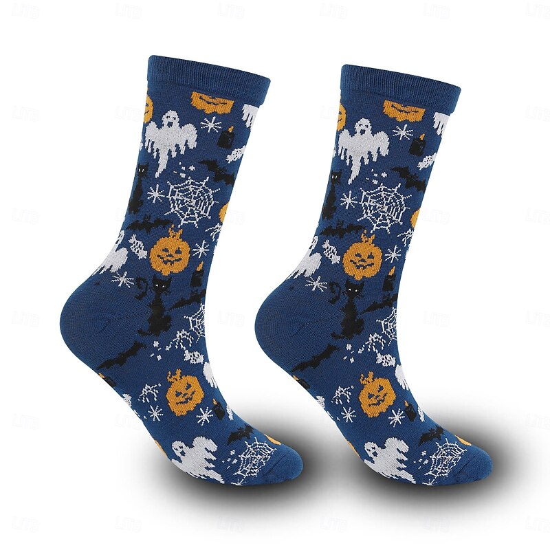 2025 New Halloween Socks, Pumpkin Mid-Calf Socks for Men and Women, Unisex Couple Long Socks, Cross-Border Amazon Trendy European and American Style4