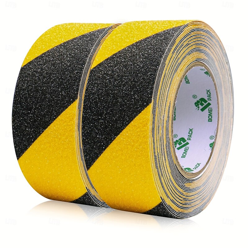 Anti-Slip Waterproof Tape - Extra Strong Grip for Stairs, Bathrooms, Pools & Office - Durable Yellow & Black Safety Tape with 80 Mesh High Traction Grit2